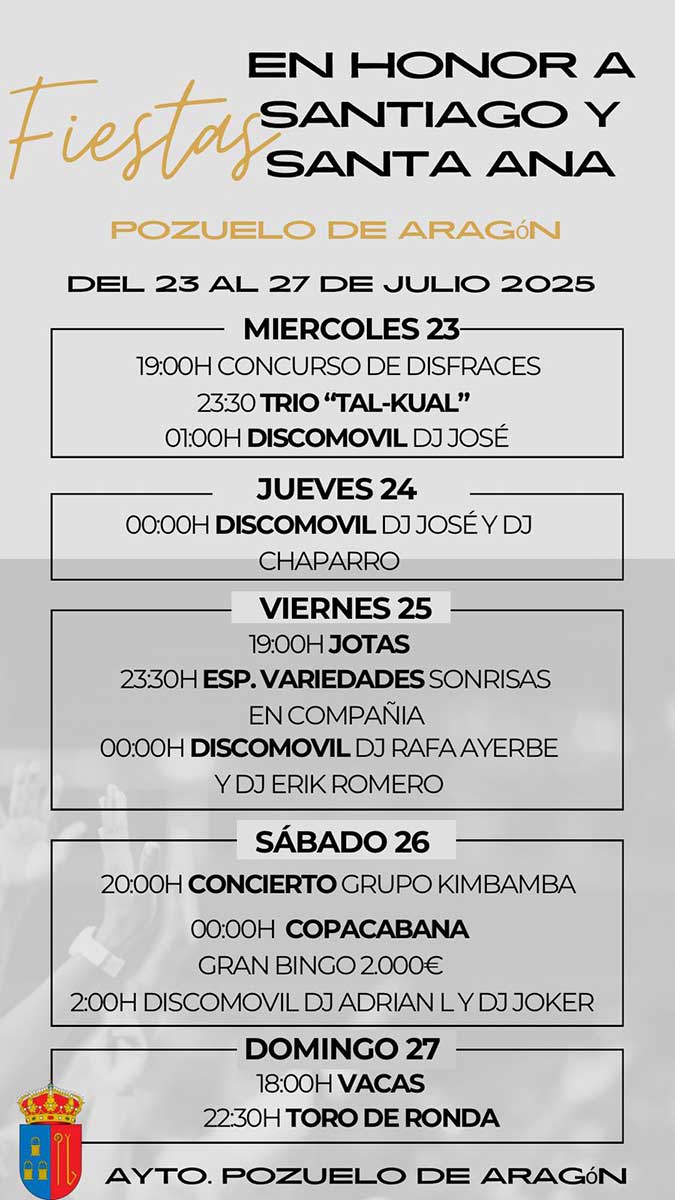 Fiestas Pozuelo de Aragón 2025